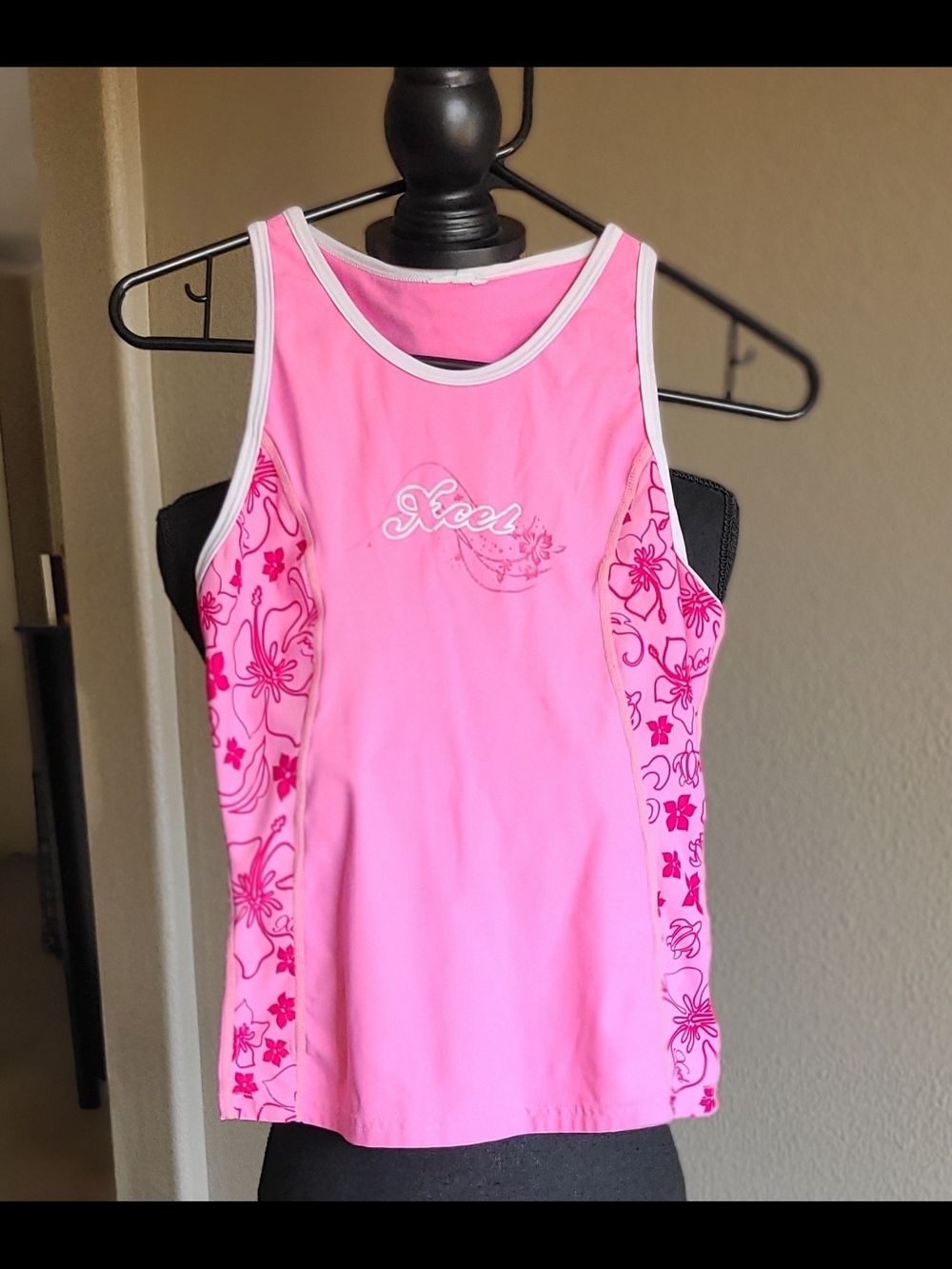 Xcel Dri-Fit Pink Floral Racerback Tank Top